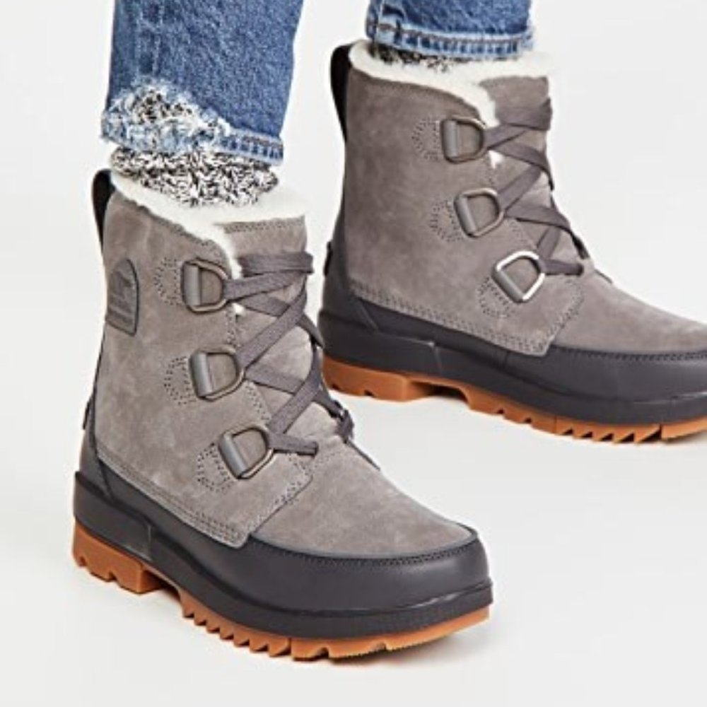 Sorel Tivoli IV Gray Waterproof Suede Winter Boots Size 10.5